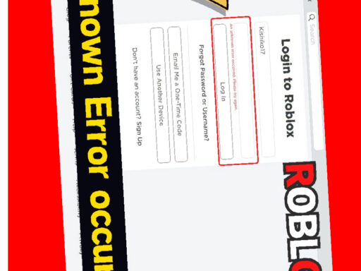 Roblox an unknown error occurred
