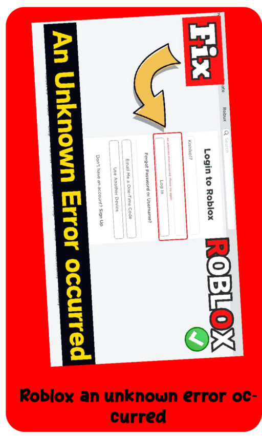 Roblox an unknown error occurred